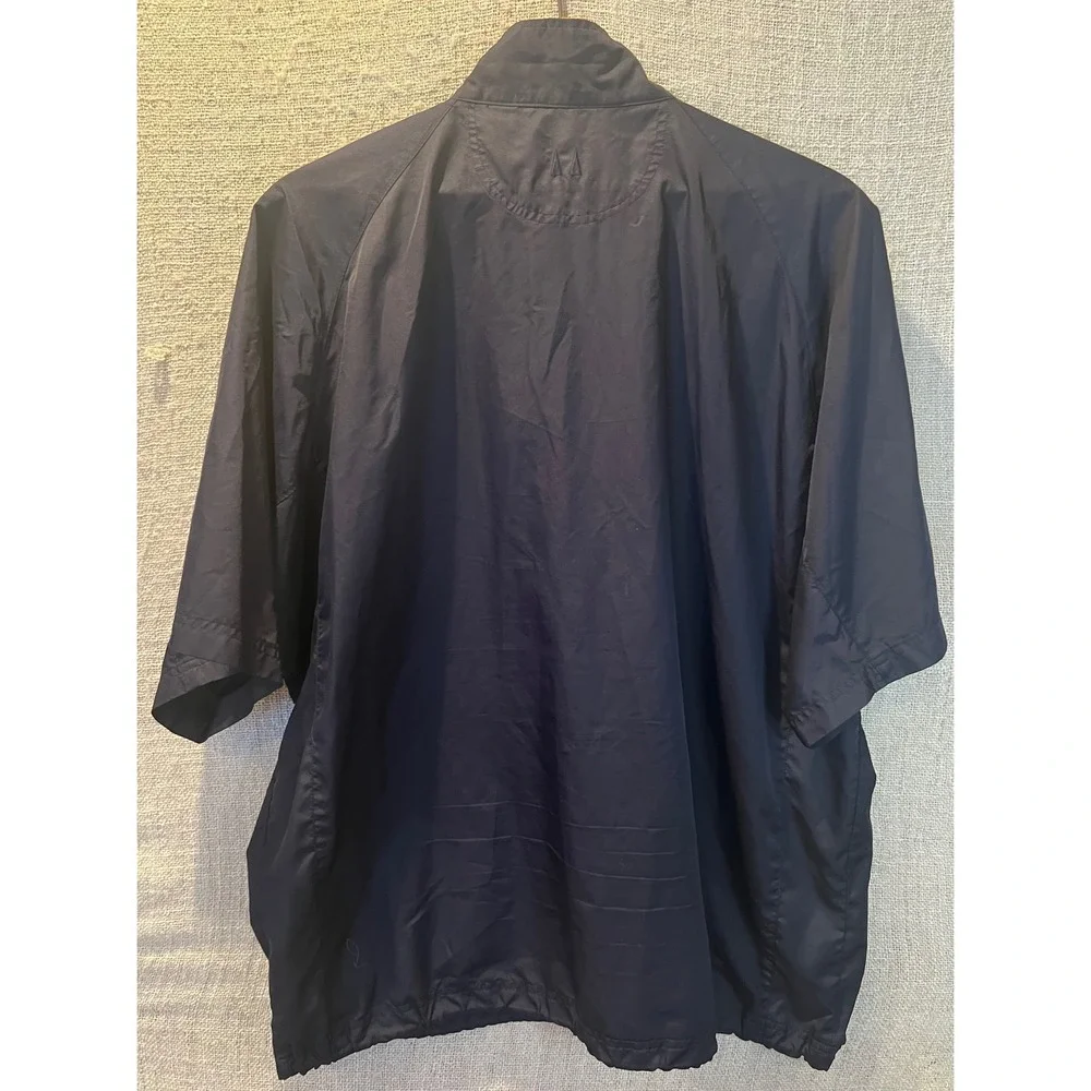 VTG Greg Norman Mens Navy Blue 1/4 Zip Short Sleeve Golf Windbreaker Jacket L